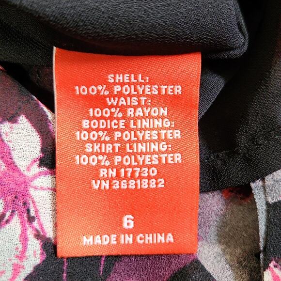 Kirna Zabete At Target Black Floral Maxi Dress Size 6 Side Slit Sheer Bottom - Picture 10 of 12